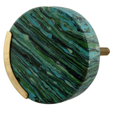 Green Texture Stone Brass Cabinet knob
